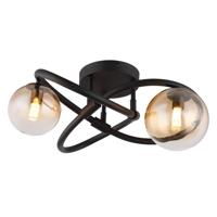 Globo Zwarte plafondlampTuberius design 2-lichts - 56141-2D