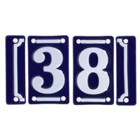 Best for Boots huisnummer 38 - met sierrand - Oudhollands - emaille - blauw/wit