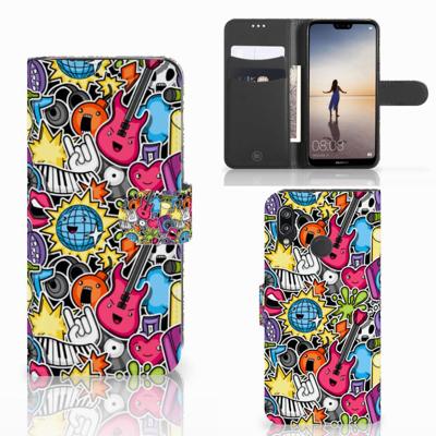 Huawei P20 Lite | Wallet Case | met Pasjes | Punk Rock