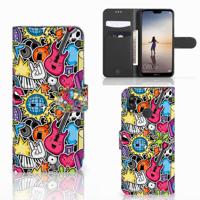 Huawei P20 Lite | Wallet Case | met Pasjes | Punk Rock