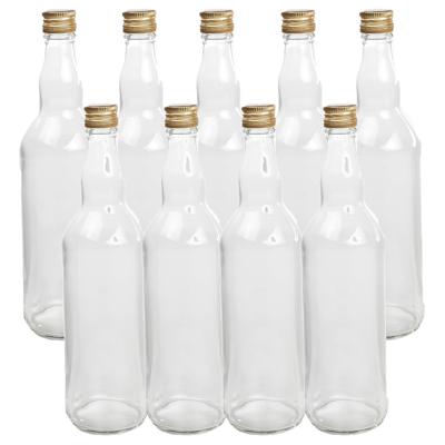 HI DIY glazen - 9x st - cadeau/decoratie flesjes 700 ml - met dop 8 x 27 cm
