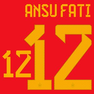 Ansu Fati 12 (Officiële Spanje Bedrukking 2022-2023)