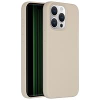 Accezz Liquid Silicone Backcover iPhone 15 Pro Max Telefoonhoesje Grijs