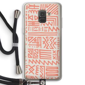 Marrakech Pink: Samsung Galaxy A8 (2018) Transparant Hoesje met koord