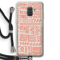 Marrakech Pink: Samsung Galaxy A8 (2018) Transparant Hoesje met koord