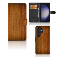 Samsung Galaxy S24 Ultra Book Style Case Donker Hout