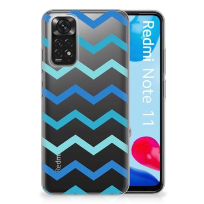 Xiaomi Redmi 10 | Redmi Note 11 4G | TPU bumper | Zigzag Blauw