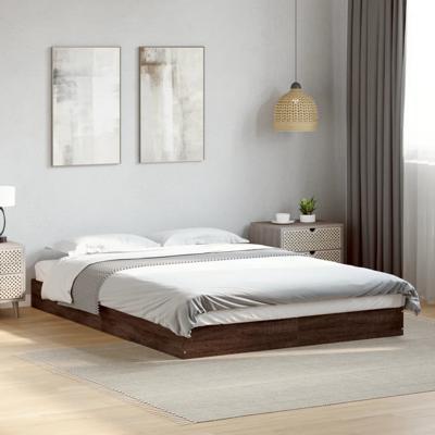 Bedframe zonder matras bewerkt hout bruin eikenkleur 140x200 cm