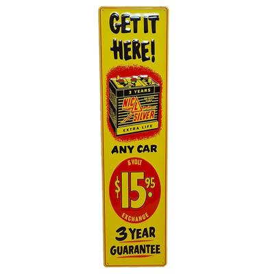 Nic-L-Silver Battery Stalen Bord met Relief - 79 x 19cm