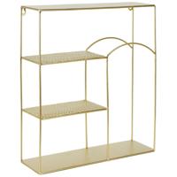 Wandplank/wandrek Roma Arte - goud - metaal - 44 x 12 x 45 cm