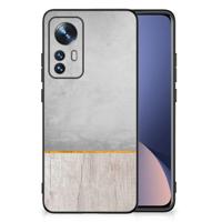 Xiaomi 12 | 12X Houten Print Telefoonhoesje Wood Concrete Xiaomi 12 | 12X Houten Print Telefoonhoesje Wood Concrete