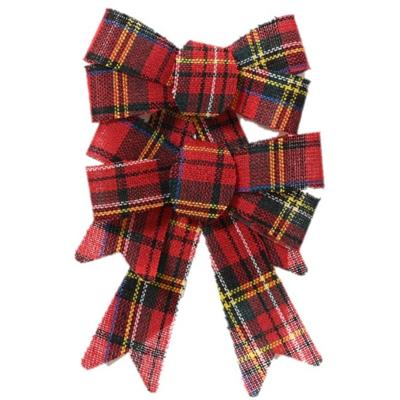 Kerst decoratie strikjes - 2x st - rood -geruit - 17 cm - kerststrikjes - strikken