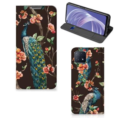 OPPO A73 5G | Hoesje maken | Pauw met Bloemen
