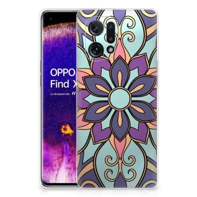 OPPO Find X5 | TPU Case | Purple Flower