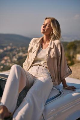 Nukus Top Steffie Lurex | Offwhite/Gold