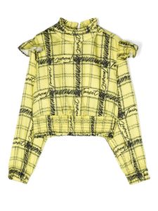 TWINSET Kids blouse volantée à carreaux - Jaune