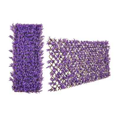Kunstmatige Klimop Tuin Privacy Scherm 180 x 90 cm Plant Muur Hagen met Eucalyptus Bladeren Hek voor Tuin Hagen Balkon (Paars)