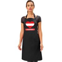 Oostenrijk hart vlag barbecueschort/ keukenschort zwart
