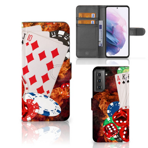 Samsung Galaxy S21 Plus Wallet Case met Pasjes Casino