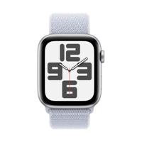 Apple Watch SE GPS 44mm Aluminium Case met Blue Cloud Sport Loop Smartwatch Zilver