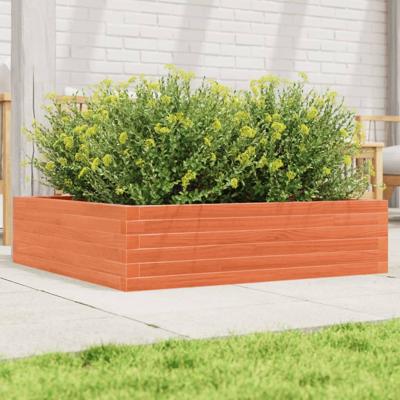 VidaXL Plantenbak 90x90x23 cm massief grenenhout wasbruin