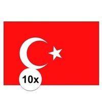 10x stuks Stickertjes van vlag van Turkije   -