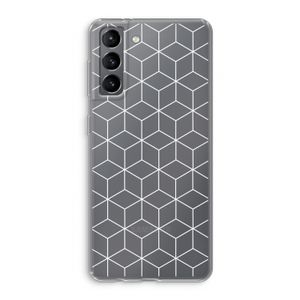 Zwart-witte kubussen: Samsung Galaxy S21 Transparant Hoesje