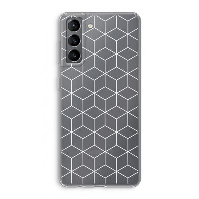 Zwart-witte kubussen: Samsung Galaxy S21 Transparant Hoesje