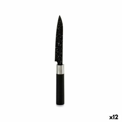 Keukenmes Kinvara Zwart Roestvrij staal Plastic 2,5 x 24 x 2,5 cm Marmer (12 Stuks)