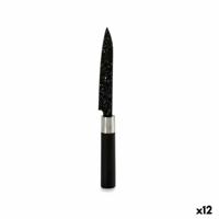 Keukenmes Kinvara Zwart Roestvrij staal Plastic 2,5 x 24 x 2,5 cm Marmer (12 Stuks)