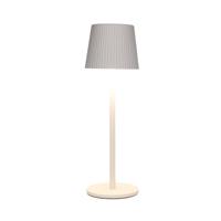 Oplaadbare tafellamp ribbel warm wit dimbaar 1200mah incl. usb kabel 27,5x9 cm mat wit Anna's Collection - Annas collection