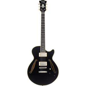 D'Angelico Excel SS Tour Solid Black semi-akoestische gitaar met gigbag