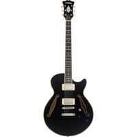 D'Angelico Excel SS Tour Solid Black semi-akoestische gitaar met gigbag - thumbnail