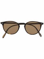 Oliver Peoples lunettes de soleil Riley à monture ronde - Marron - thumbnail