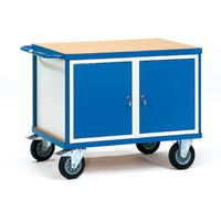 Fetra Hauptartikel 2475 Tafel en kabinetwagen Staal Poedercoating Laadvermogen (max.): 500 kg Stralend blauw (RAL 5007) - thumbnail