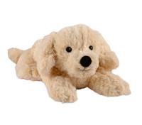 Warmte/magnetron opwarm knuffel - Hond/golden retriever - bruin - 33 cm - pittenzak   -