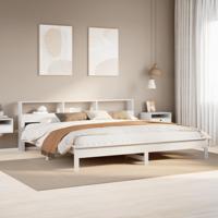 Bedframe zonder matras massief grenenhout wit 180x200 cm