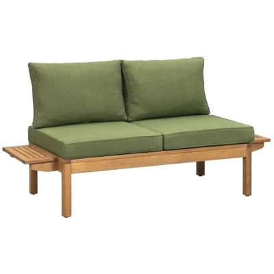 Leen Bakker - Tuinbank Orleàns Brest - Naturel/donker - 61x157x61 Cm - Hout - Groen - 10x10x10 Cm