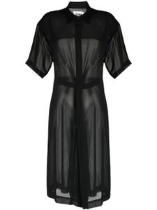 izzue robe-chemise à effet de transparence - Noir