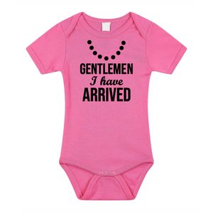 Gentlemen I have arrived cadeau baby rompertje roze meisjes