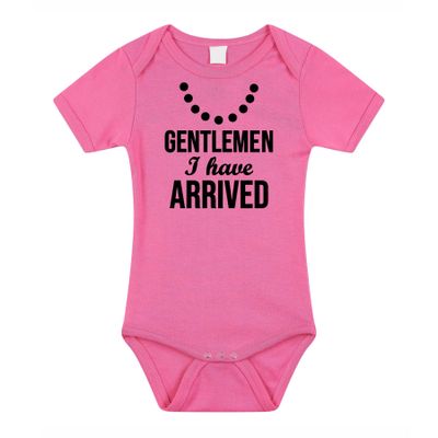 Gentlemen I have arrived cadeau baby rompertje roze meisjes
