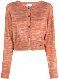 GANNI cardigan Mouline en laine mérinos - Orange