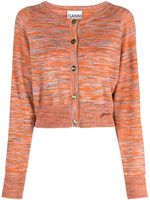 GANNI cardigan Mouline en laine mérinos - Orange