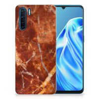 OPPO A91 TPU Siliconen Hoesje Marmer Bruin