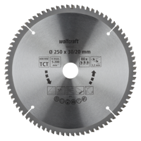 Wolfcraft Kap- en verstekzaagblad | HM | 80 Zähne | Ø250mm | 1 stuk - 6542000