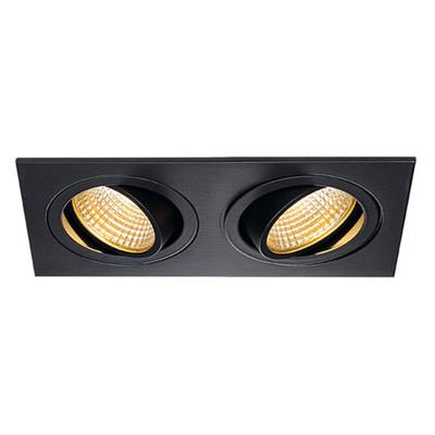 SLV InbouwspotNew Tria 2 LED 2700K zwart met klemveren - 113890