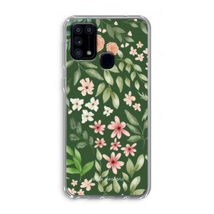 Botanical green sweet flower heaven: Samsung Galaxy M31 Transparant Hoesje