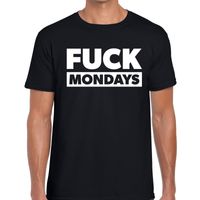 FUCK mondays tekst t-shirt zwart heren - thumbnail