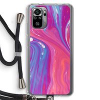 Paarse stroom: Xiaomi Redmi Note 10S Transparant Hoesje met koord
