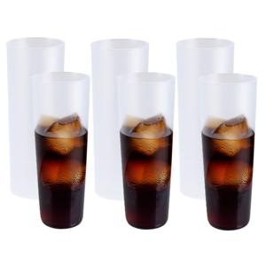 Longdrink glas - 18x - wit - kunststof - 330 ml - herbruikbaar - onbreekbaar - camping